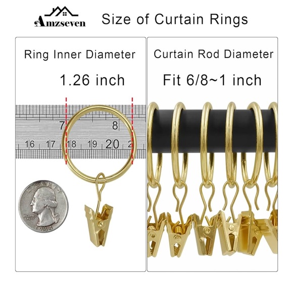 gold curtain rings, pack of 25 - Picture 3 of 8